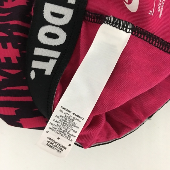 Nike Pink Black Logo Spell-Out Leggings Size M - Picture 5 of 6